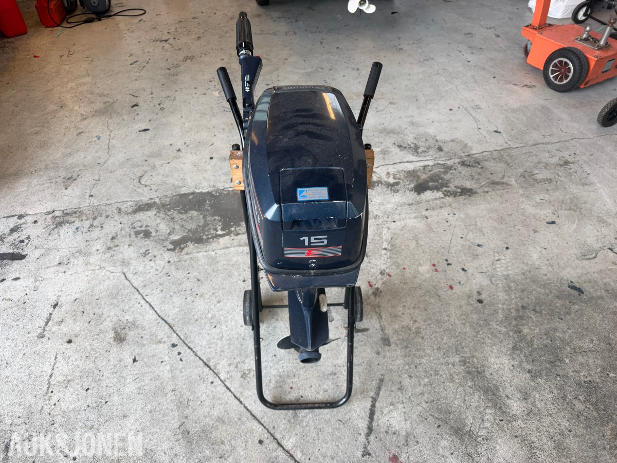 1991 EVINRUDE 15 HK PÅHENGSMOTOR – REP.OBJEKT UTEN MINSTEPRIS
