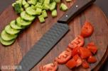HÅNDLAGET KJØKKEN SETT  5 KNIVER MED LÆRMAPPE