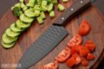 HÅNDLAGET KJØKKEN SETT  5 KNIVER MED LÆRMAPPE