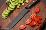 HÅNDLAGET KJØKKEN SETT  5 KNIVER MED LÆRMAPPE