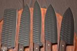 HÅNDLAGET KJØKKEN SETT  5 KNIVER MED LÆRMAPPE