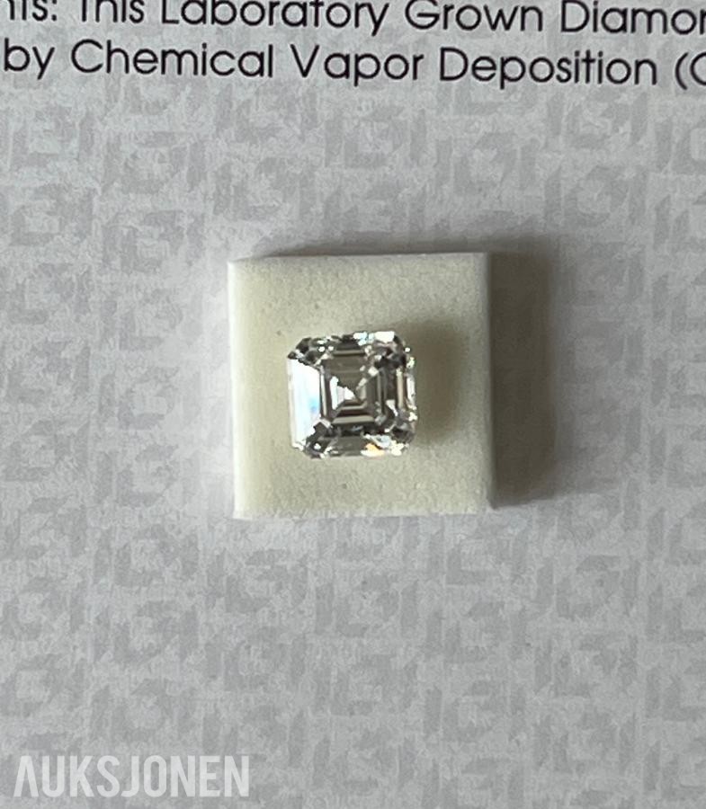 2.98CT DIAMANT | D/VVS2 | ASSCHER | IGI-SERTIFISERT!