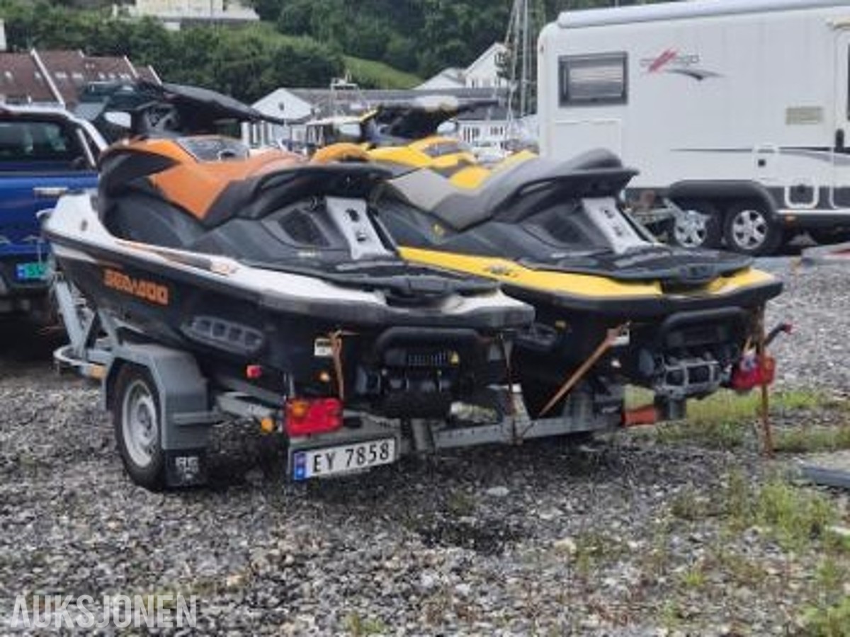 Dobbel vannscooter henger med Seadoo GTX 155 is, RXT 255 IS