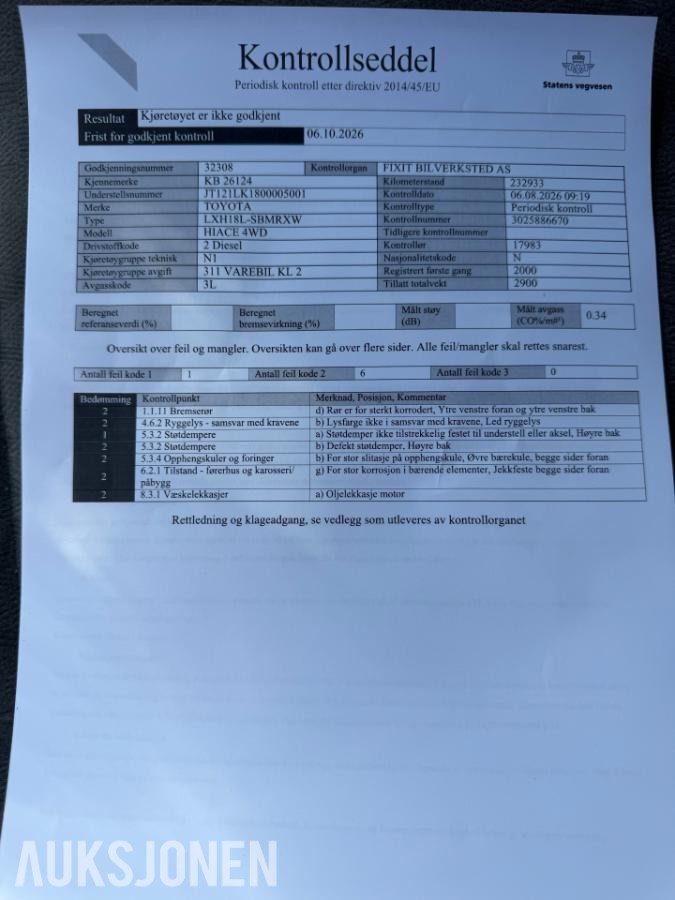 2000 Toyota HiAce, 2.4-90 D 4WD, 233000km