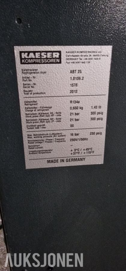 2012 Kaeser SK 25T skrukompressor