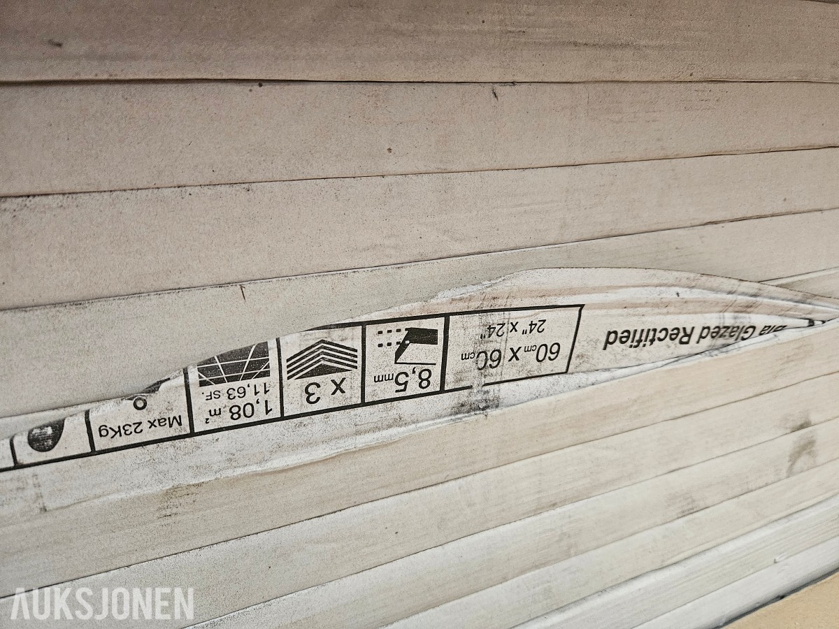 Steinlook gulvfliser 60x60 cm - Glazed Rectified - Skadet emballasje