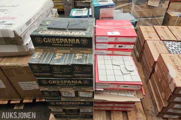 Blandet restparti gulvfliser og mosaikk - Recer, Casalgrande Padana, Grespania m.fl. - flere formater 