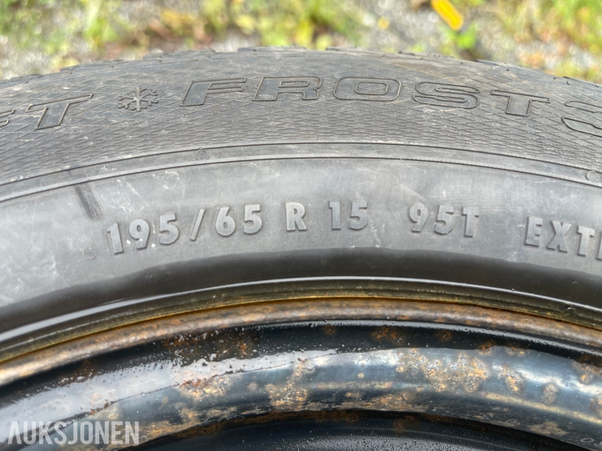 4 stk Gislaved vinterhjul 195/65 R15 på stålfelg