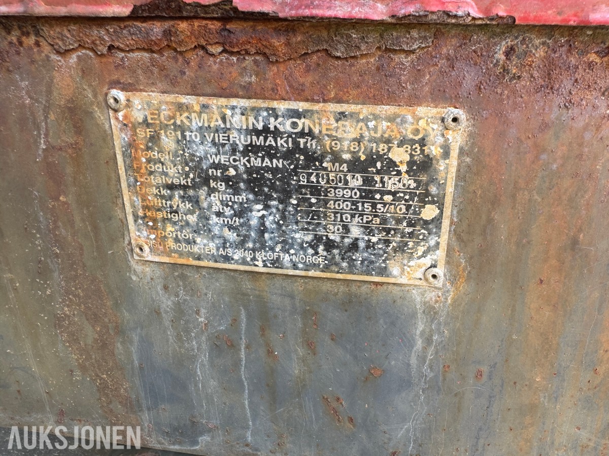 Weckman M4 traktorhenger m/tipp