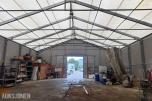 Rubb lagerhall/industrihall med stålkonstruksjon og duk - Skyvedører