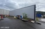Rubb lagerhall/industrihall med stålkonstruksjon og duk - Skyvedører