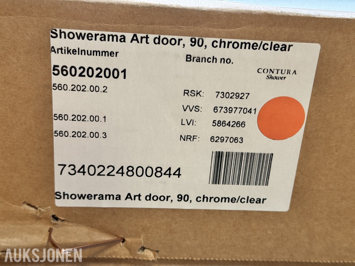 Contura Showerama Art dusjdør 90 krom-klar