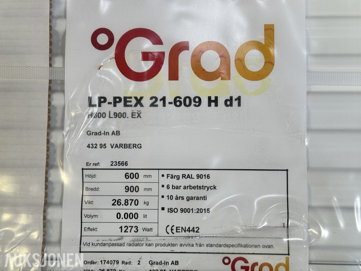 6 stk Nye Grad LP-PEX panelradiatorer 