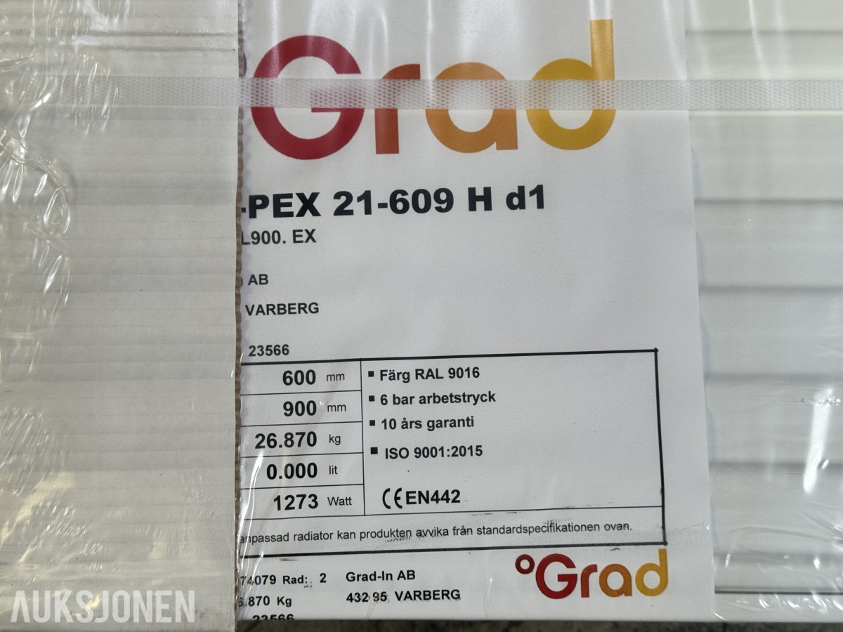 6 stk Nye Grad LP-PEX panelradiatorer 