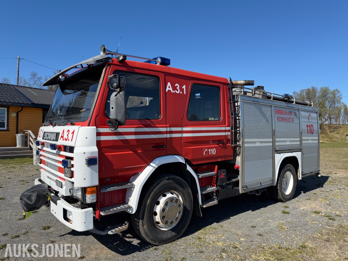 Scania P93 brannbil / mannskapsbil – 1990 – 4x2 – ca. 2 500 l vanntank