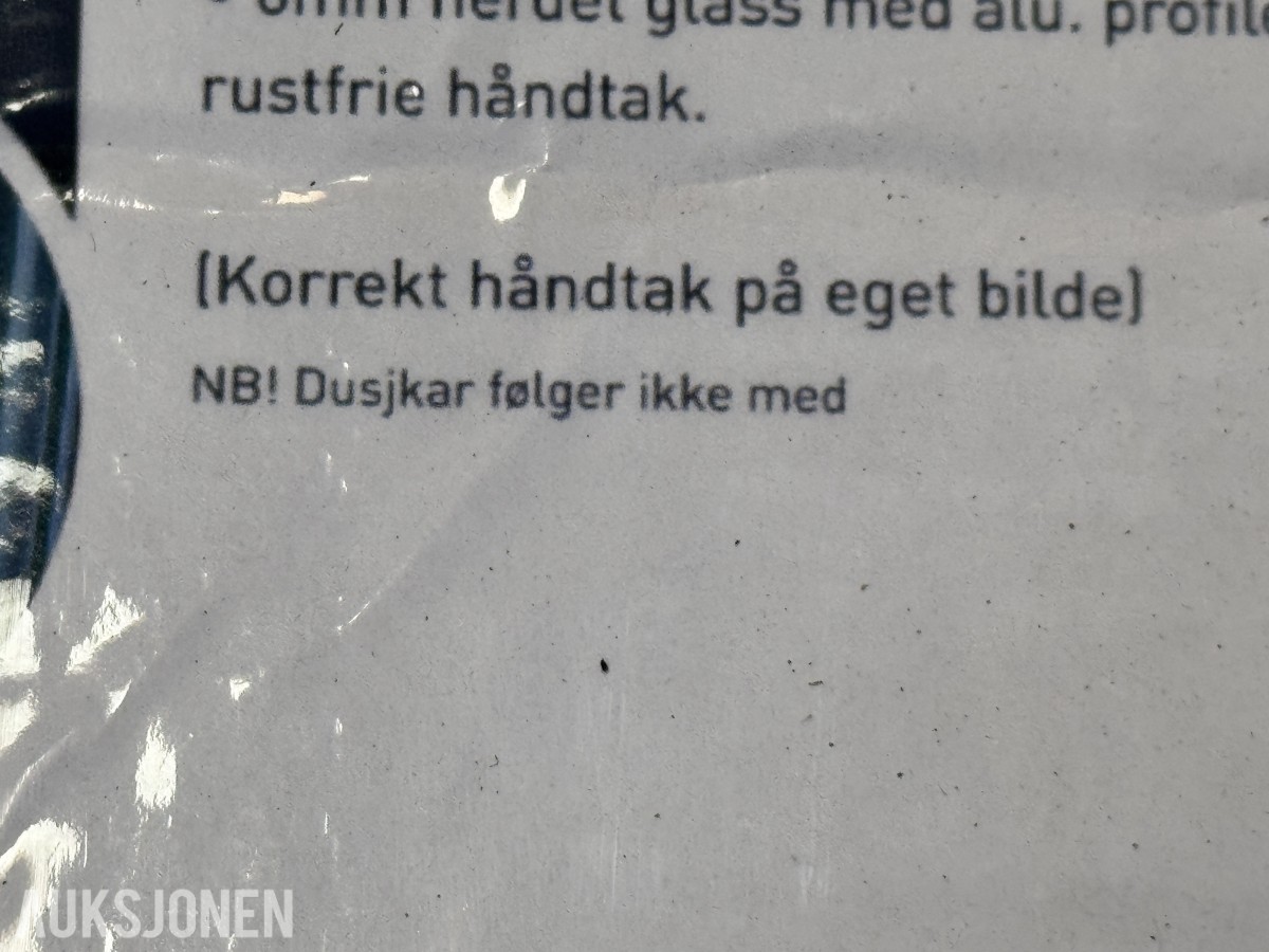 Normark Dusjdør Unique 80x80x195 krom sett à 2 stk