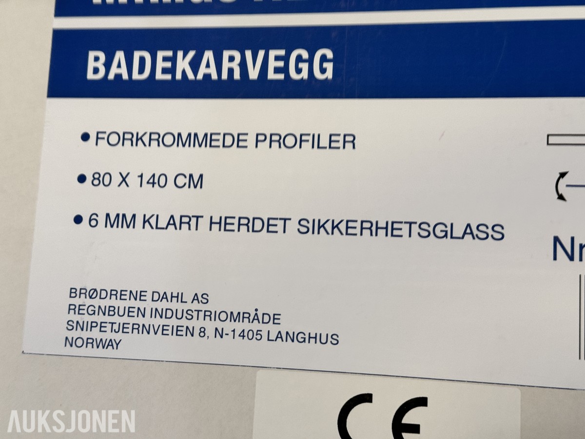 Alterna Mimas XL badekarvegg 80x140 cm