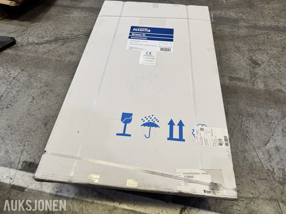 Alterna Mimas XL badekarvegg 80x140 cm
