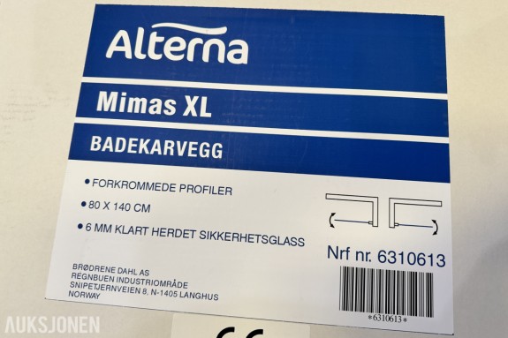 Alterna Mimas XL badekarvegg 80x140 cm