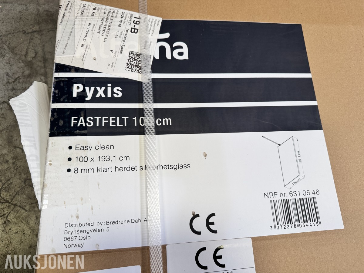 Alterna Pyxis Fastfelt dusjfelt 100 cm