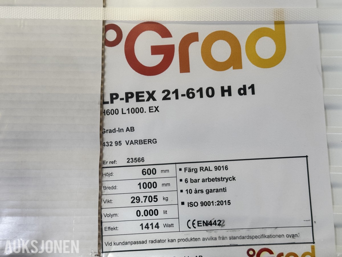 Grad panelradiatorer 8 stk