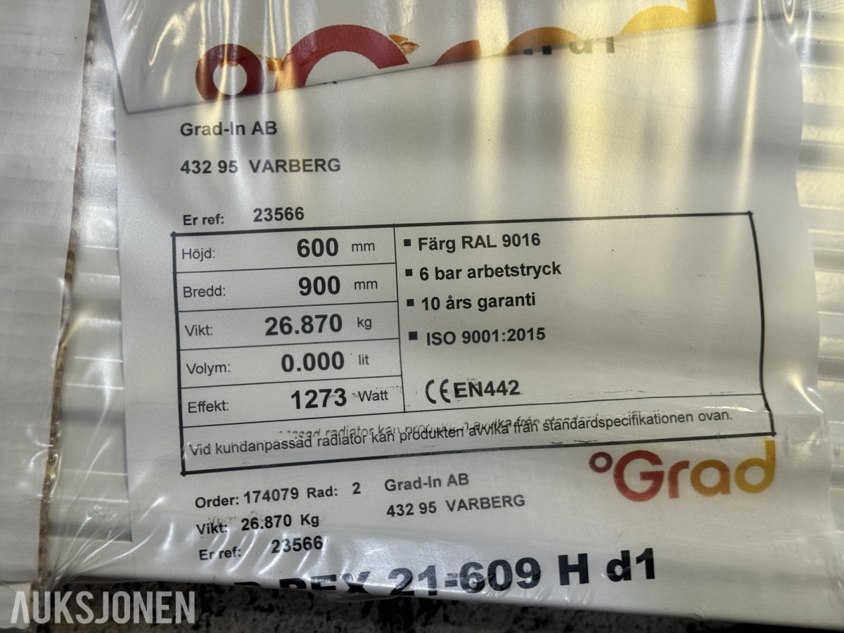 Grad panelradiatorer 8 stk