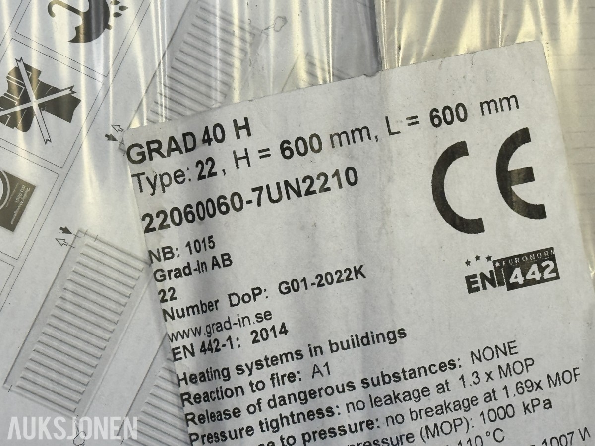 Grad panelradiatorer 8 stk