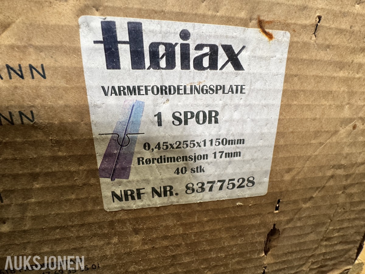 Høiax varmefordelingsplate 1 spor 40 stk