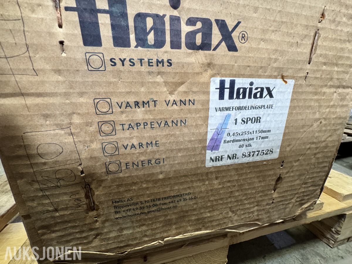 Høiax varmefordelingsplate 1 spor 40 stk