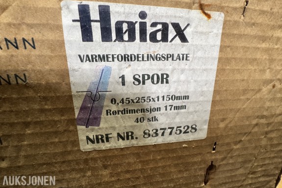 Høiax varmefordelingsplate 1 spor 40 stk