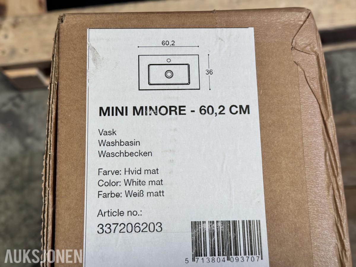 Ny Mini Minore vask 60,2 cm hvit matt