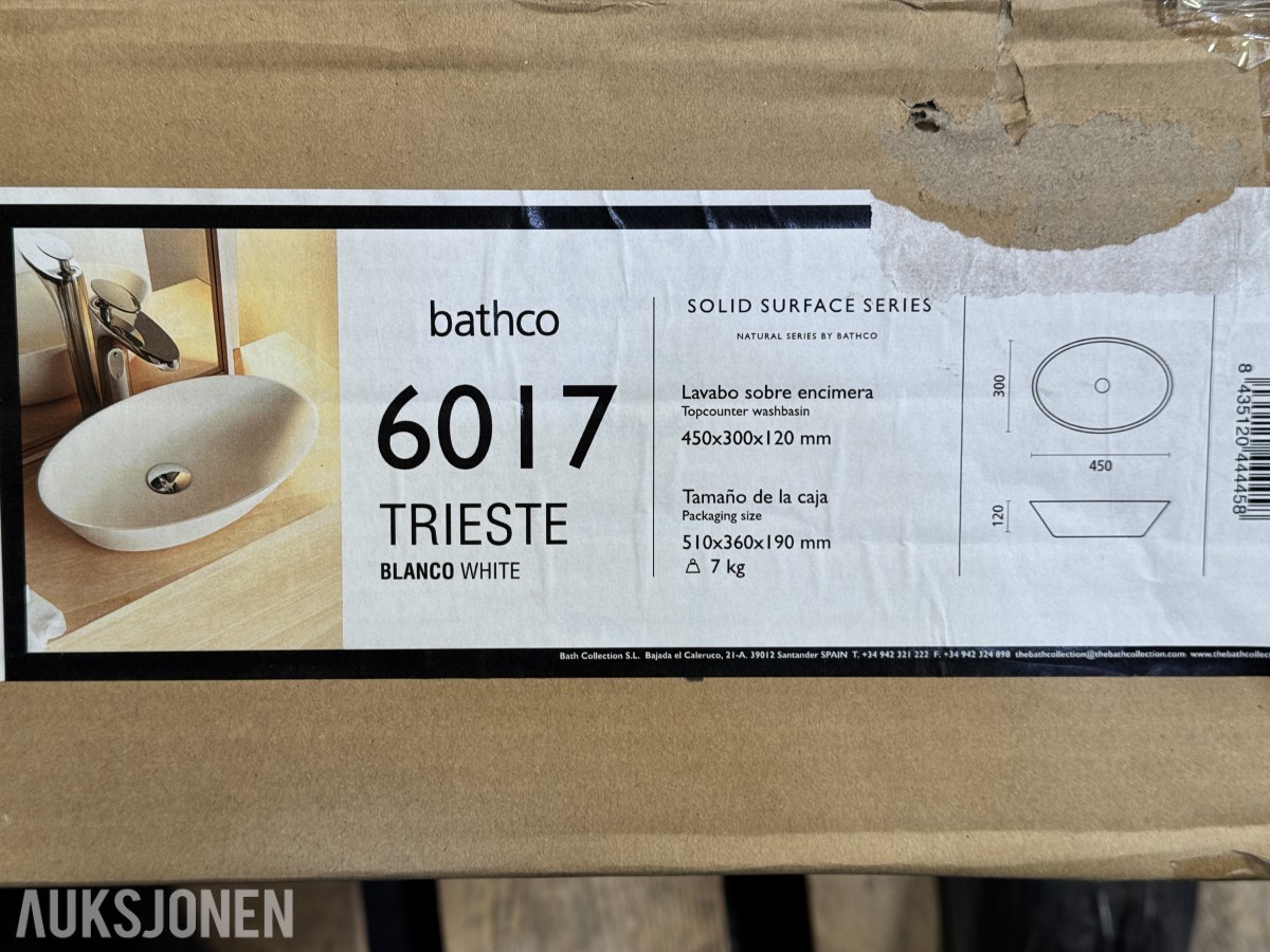 Bathco 6017 Trieste servant hvit