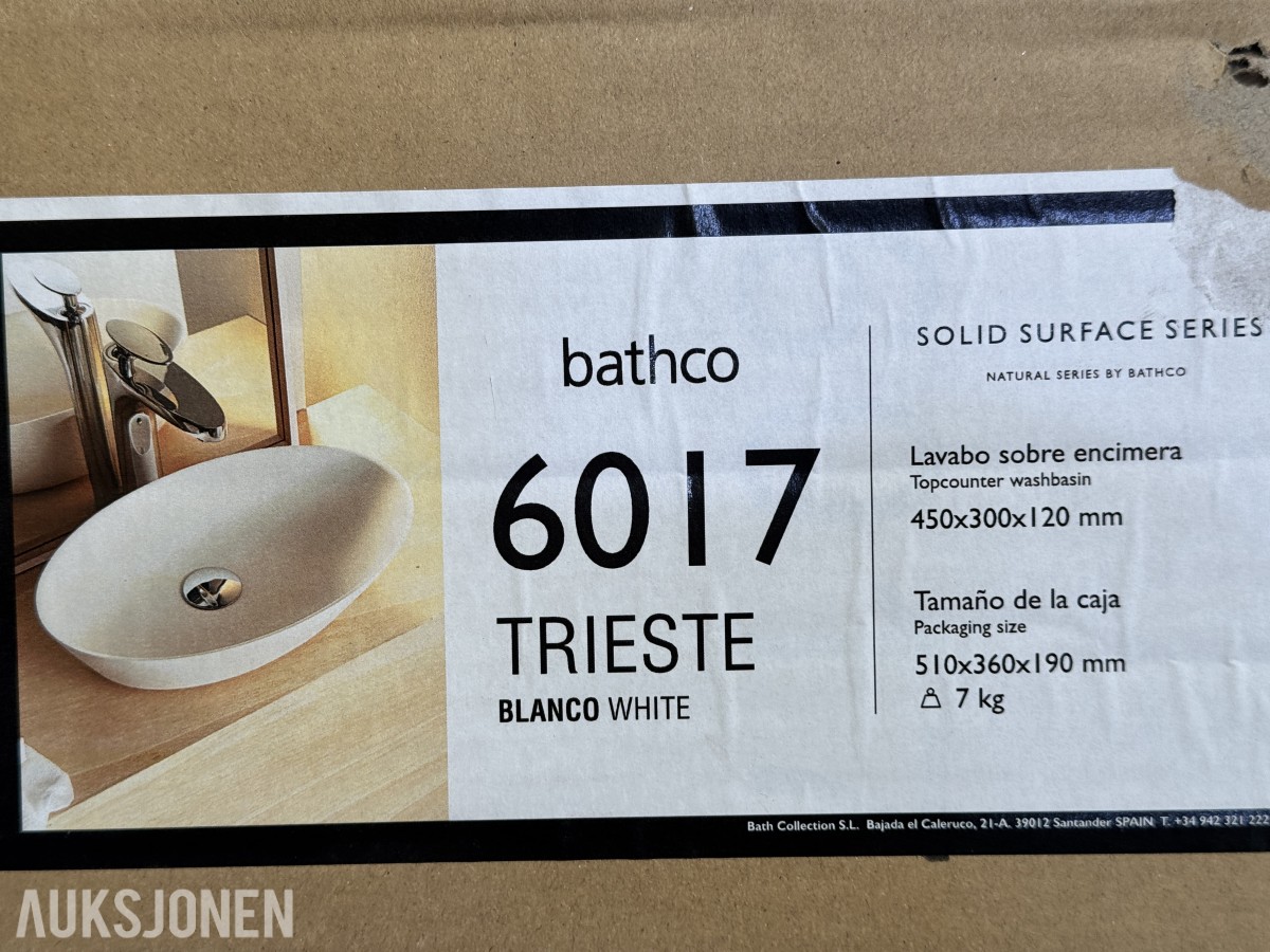 Bathco 6017 Trieste servant hvit
