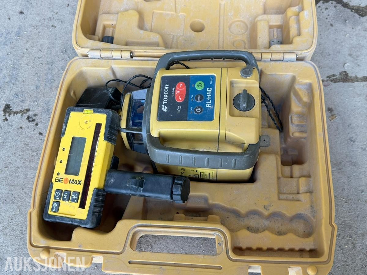 Topcon RL-H4C rotasjonslaser med GeoMax lasermottaker og koffert