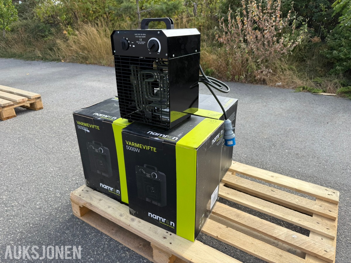 5 stk. Namron varmevifter 5000W / 230V 3-fas – ubrukte