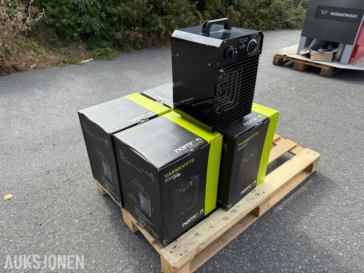 5 stk. Namron varmevifter 5000W / 230V 3-fas – ubrukte