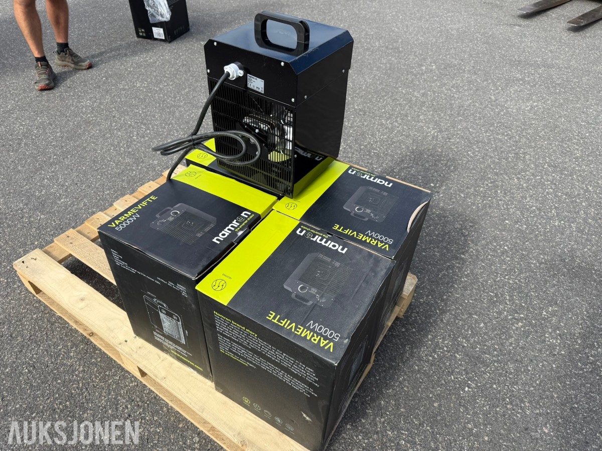 5 stk. Namron varmevifter 5000W / 230V 3-fas – ubrukte