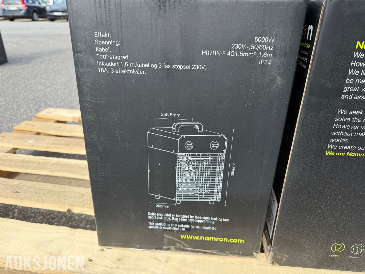 5 stk. Namron varmevifter 5000W / 230V 3-fas – ubrukte
