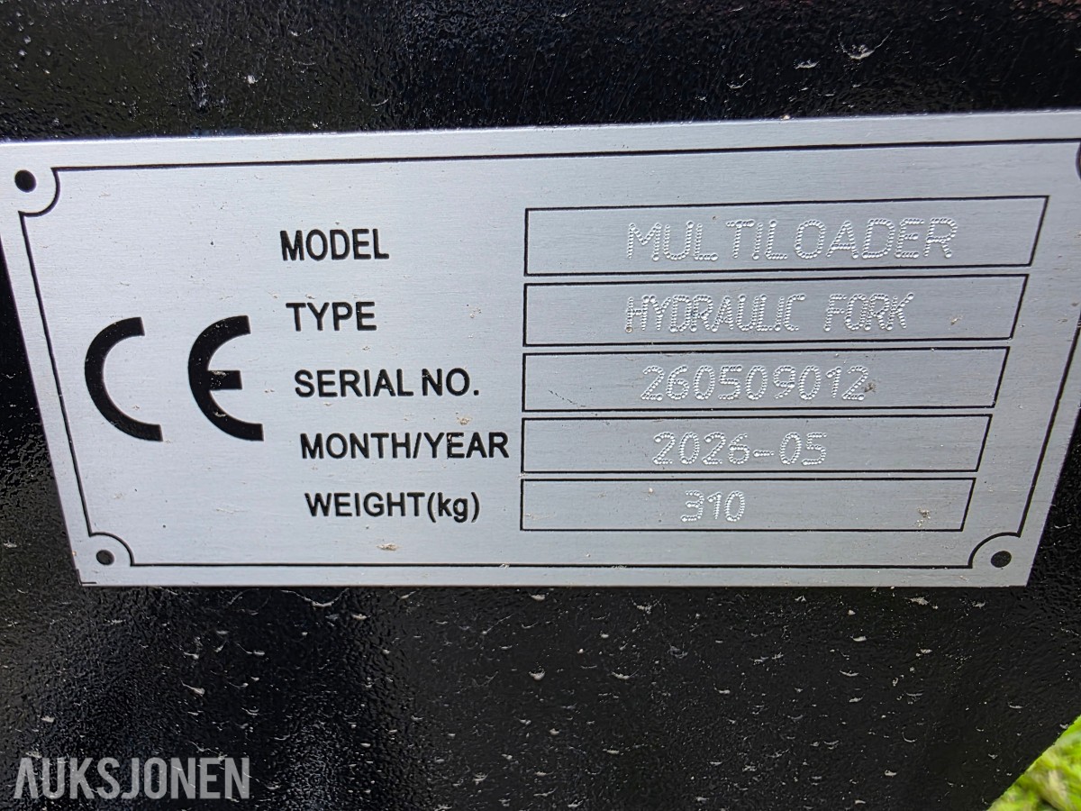 2026 Multiloader Hydraulisk pallegaffel 