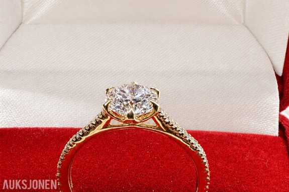 Eksklusiv diamantring 1,20 ct – IGI-sertifisert lab-grown diamant i 14K gult gull