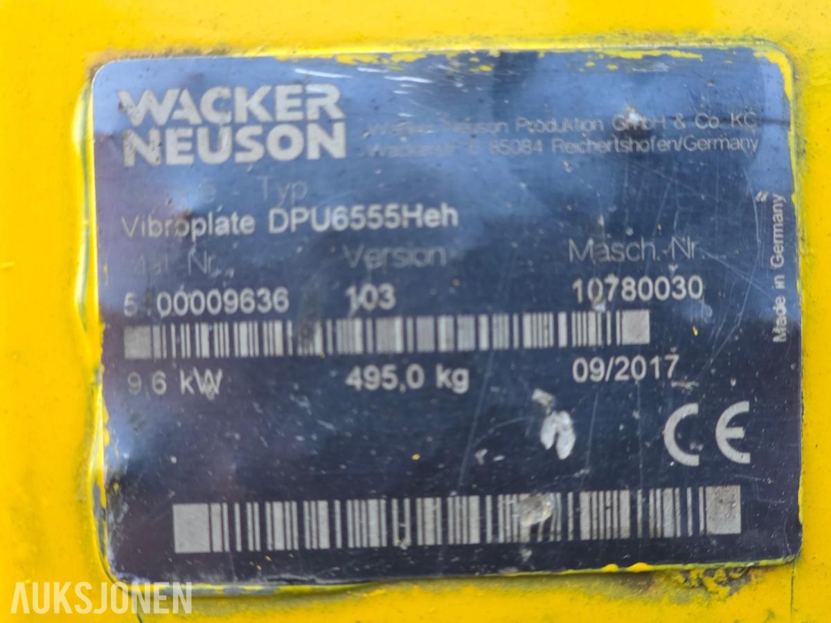 2017 Wacker Neuson DPU655H vibroplate - 477 Timer