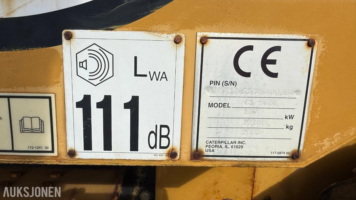 2003 Cat CS-563E vals / komprimeringsmaskin - 5550 t