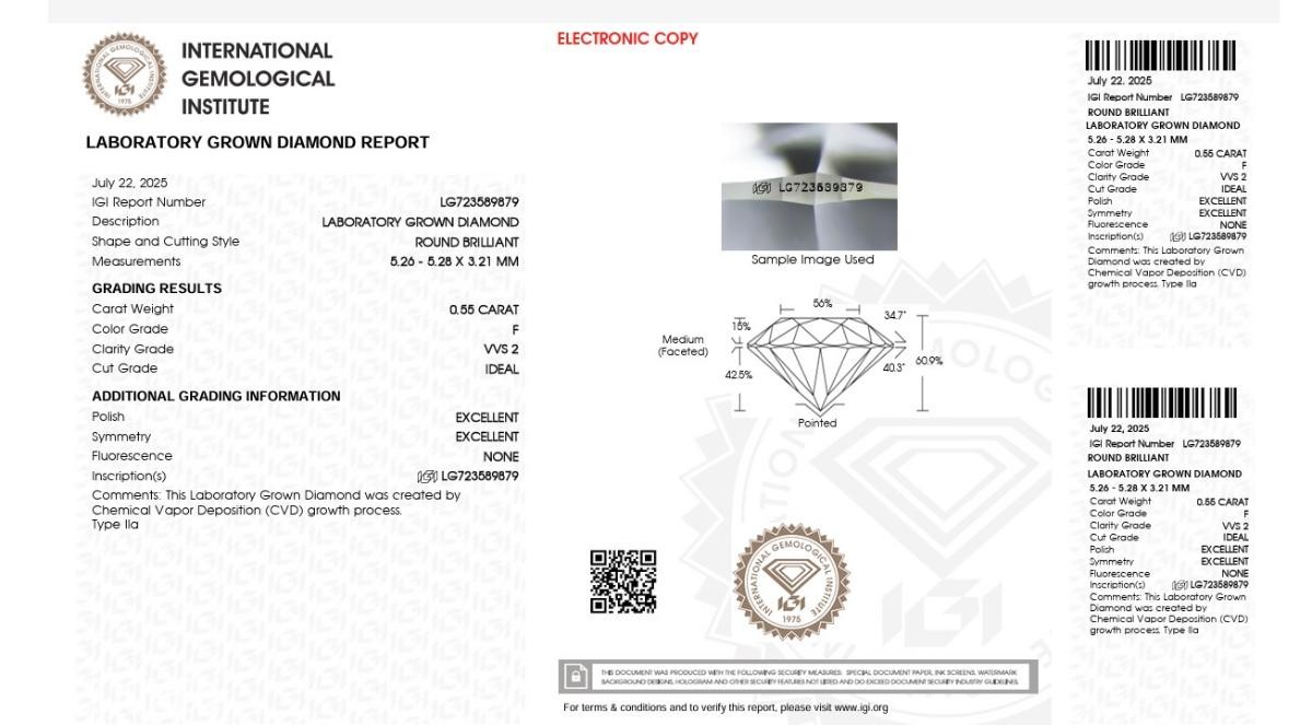 Elegant gull diamantøredobber 1.10 ct – IGI-sertifisert 14kt 585