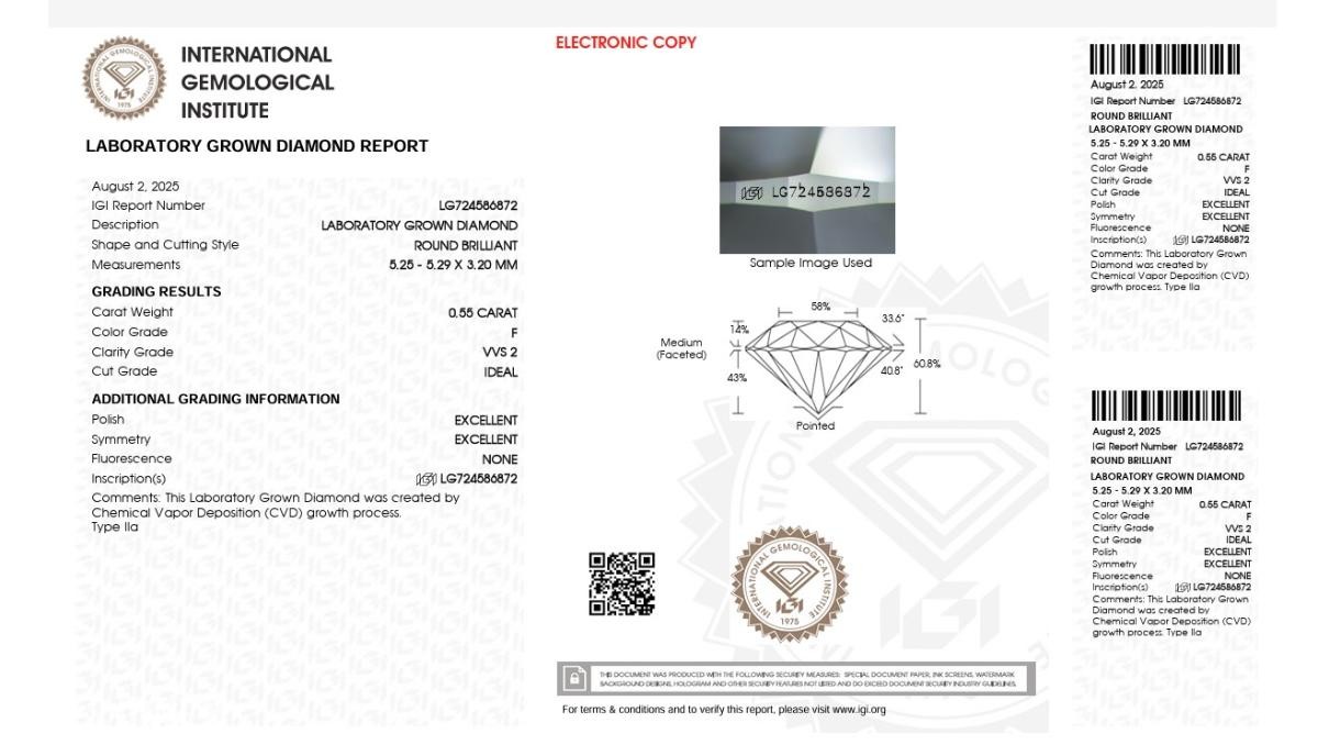 Elegant gull diamantøredobber 1.10 ct – IGI-sertifisert 14kt 585