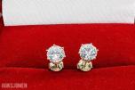 Elegant gull diamantøredobber 1.10 ct – IGI-sertifisert 14kt 585