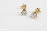 Elegant gull diamantøredobber 1.10 ct – IGI-sertifisert 14kt 585