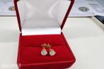 Elegant gull diamantøredobber 1.10 ct – IGI-sertifisert 14kt 585