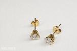 Elegant gull diamantøredobber 1.10 ct – IGI-sertifisert 14kt 585