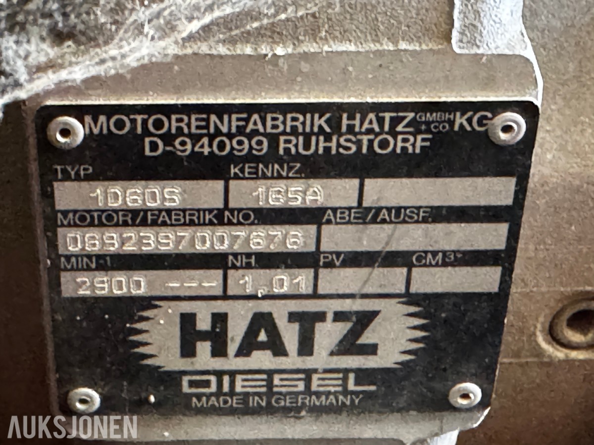 Hatz 1D60S diesel vals