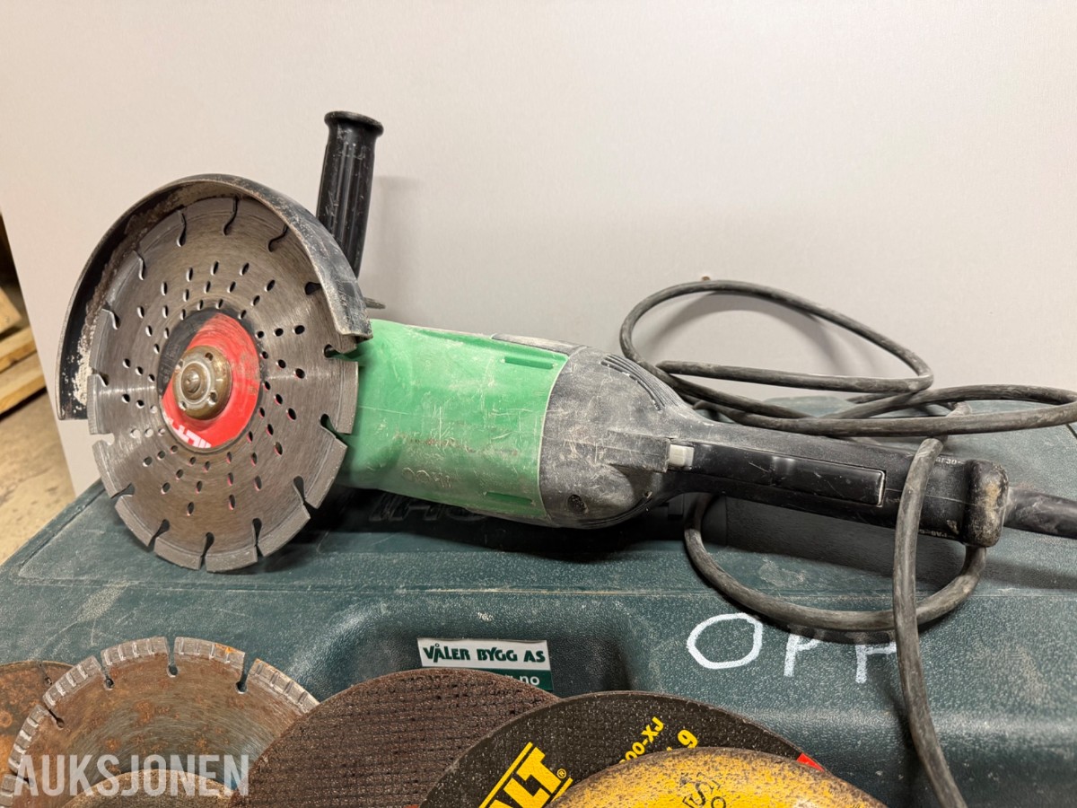 Hitachi vinkelsliper og bajonettsag